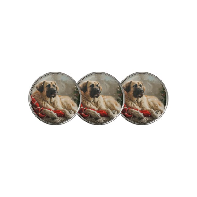Anatolian Shepherd Dog Christmas Festive Golf Ball Marker (3 Up)