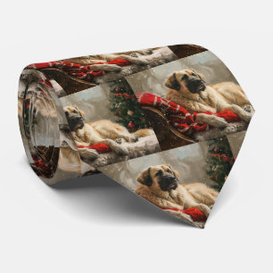Anatolian Shepherd Dog Christmas Festive Neck Tie