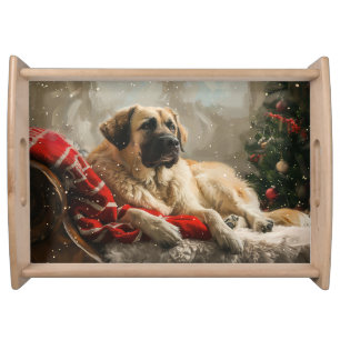 Anatolian Shepherd Dog Christmas Festive Serving Tray