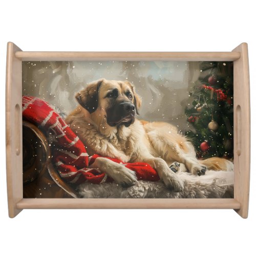 Anatolian Shepherd Dog Christmas Festive Serving Tray