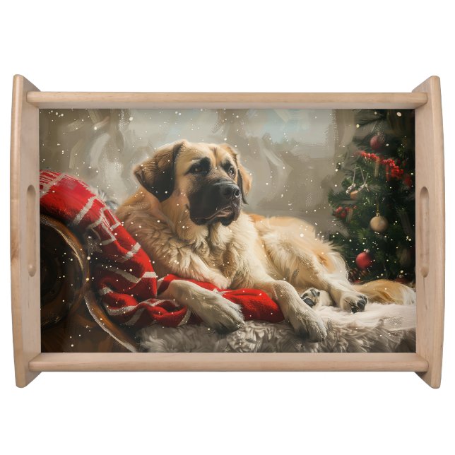 Anatolian Shepherd Dog Christmas Festive Serving Tray (Front)