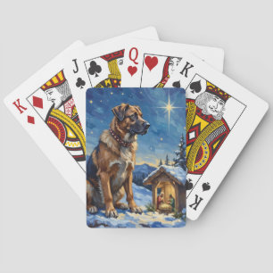 Anatolian Shepherd Dog Guarding Nativity Scene Poker Cards