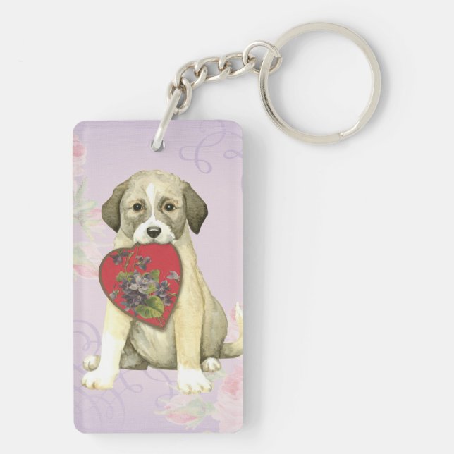 Anatolian Shepherd Dog Heart Mom Keychain (Back)