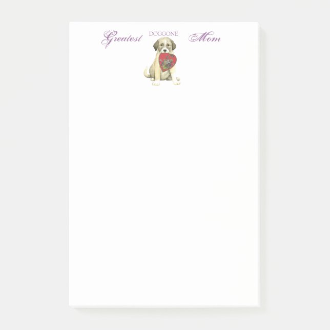 Anatolian Shepherd Dog Heart Mom Post-it Notes (Front)