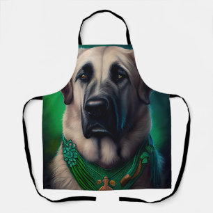 Anatolian Shepherd dog in St. Patrick's Day Dress Apron