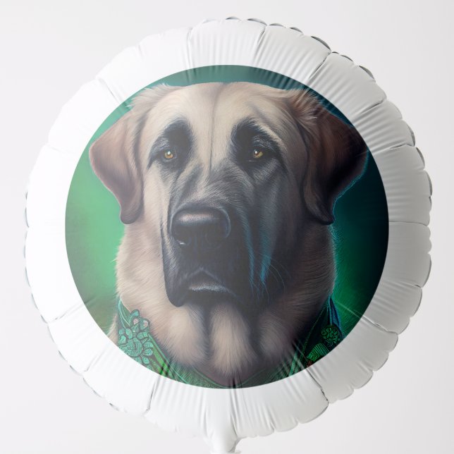 Anatolian Shepherd dog in St. Patrick's Day Dress Balloon (Front)
