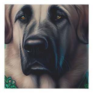 Anatolian Shepherd dog in St. Patrick's Day Dress Faux Canvas Print