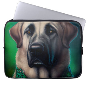 Anatolian Shepherd dog in St. Patrick's Day Dress Laptop Sleeve