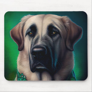Anatolian Shepherd dog in St. Patrick's Day Dress Mouse Pad