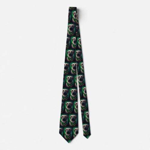 Anatolian Shepherd dog in St Patricks Day Dress Neck Tie