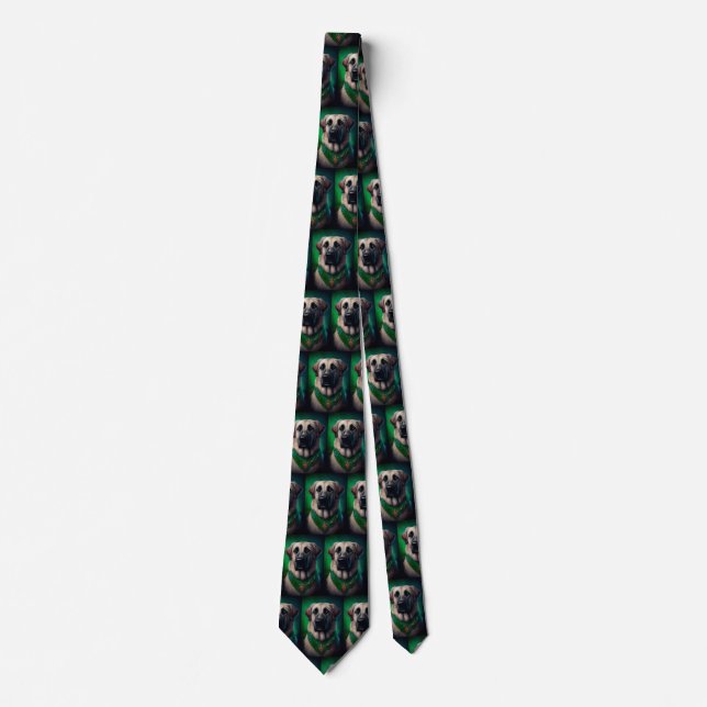 Anatolian Shepherd dog in St. Patrick's Day Dress Neck Tie (Front)