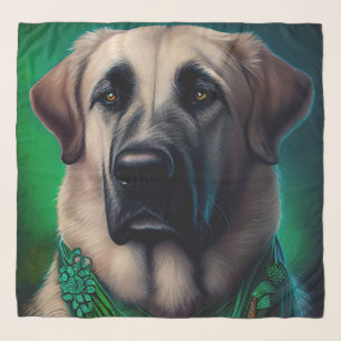 Anatolian Shepherd dog in St. Patrick's Day Dress Scarf