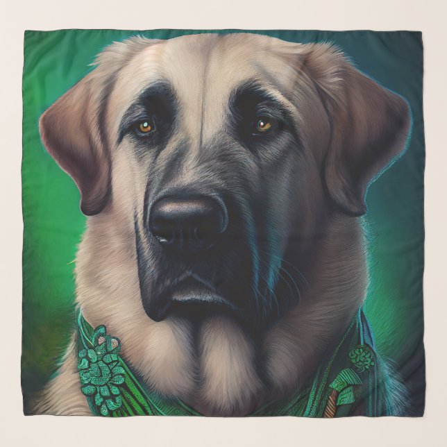 Anatolian Shepherd dog in St. Patrick's Day Dress Scarf (Front)