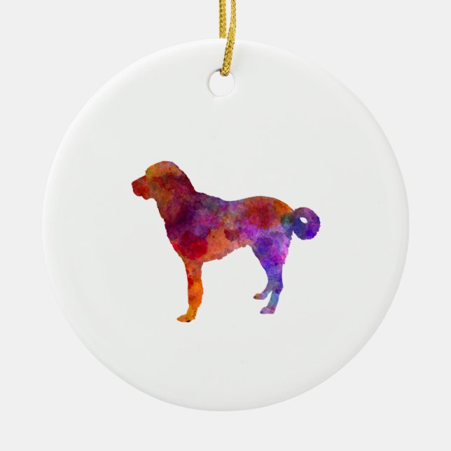 Anatolian Shepherd Dog in watercolor Ceramic Ornament (Front)