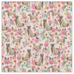 Anatolian Shepherd dog pastel pink florals Fabric