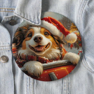 Anatolian Shepherd Dog Roller Coaster Christmas Button