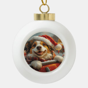 Anatolian Shepherd Dog Roller Coaster Christmas Ceramic Ball Christmas Ornament