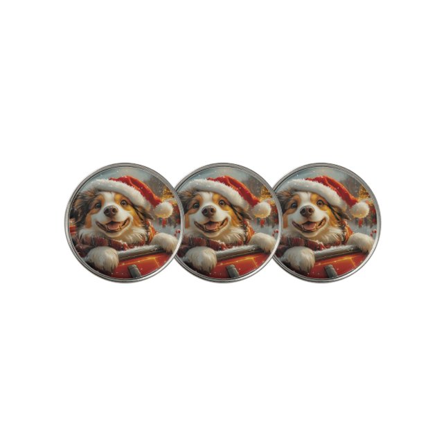 Anatolian Shepherd Dog Roller Coaster Christmas Golf Ball Marker (3 Up)