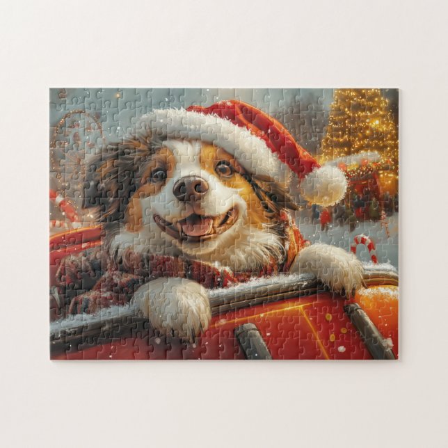 Anatolian Shepherd Dog Roller Coaster Christmas Jigsaw Puzzle (Horizontal)
