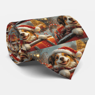 Anatolian Shepherd Dog Roller Coaster Christmas Neck Tie