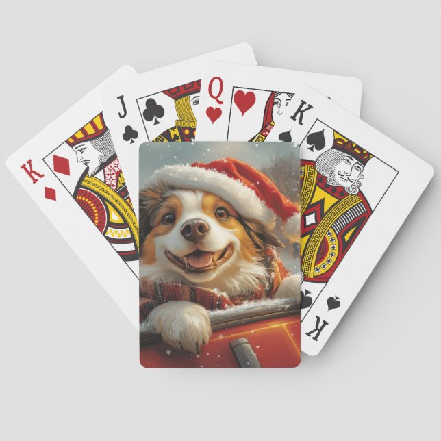 Anatolian Shepherd Dog Roller Coaster Christmas Poker Cards (Back)