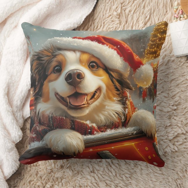 Anatolian Shepherd Dog Roller Coaster Christmas Throw Pillow (Blanket)