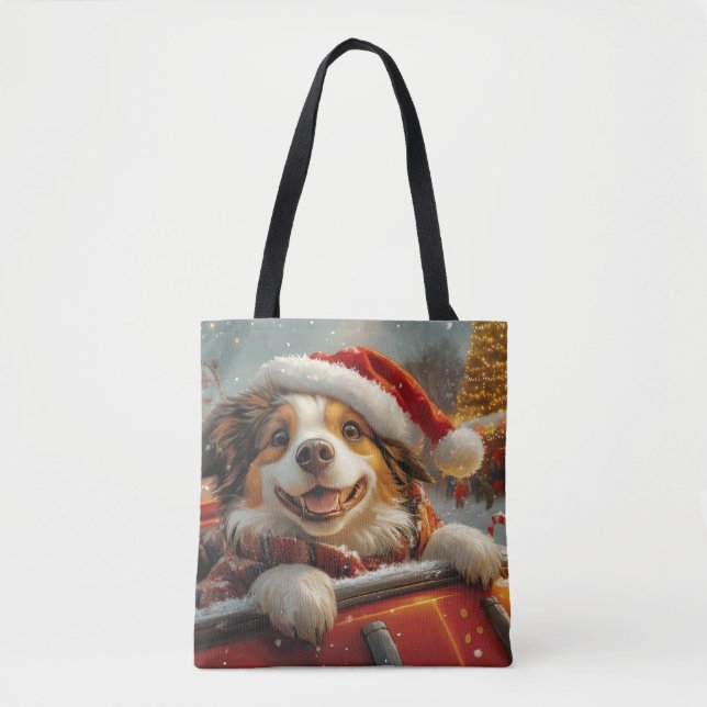 Anatolian Shepherd Dog Roller Coaster Christmas Tote Bag (Front)