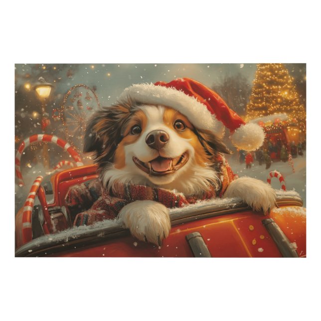 Anatolian Shepherd Dog Roller Coaster Christmas Wood Wall Art (Front)