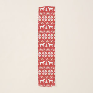 Anatolian Shepherd Dog Silhouettes Holiday Pattern Scarf