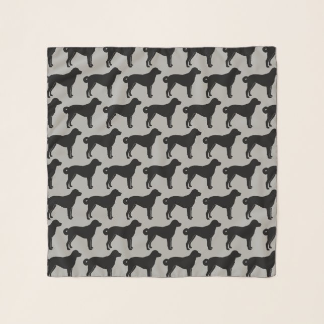 Anatolian Shepherd Dog Silhouettes Pattern Scarf (Front)