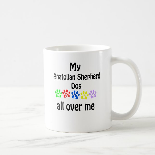 Anatolian Shepherd Dog Walks Design Coffee Mug (Right)