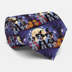 Anatolian Shepherd  Dogs Pumpkin Halloween Funny  Neck Tie
