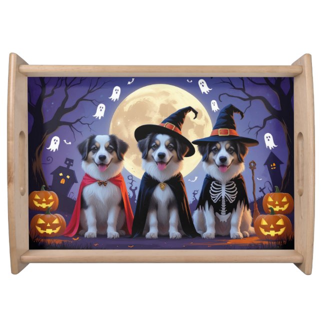 Anatolian Shepherd  Dogs Pumpkin Halloween Funny  Serving Tray (Front)