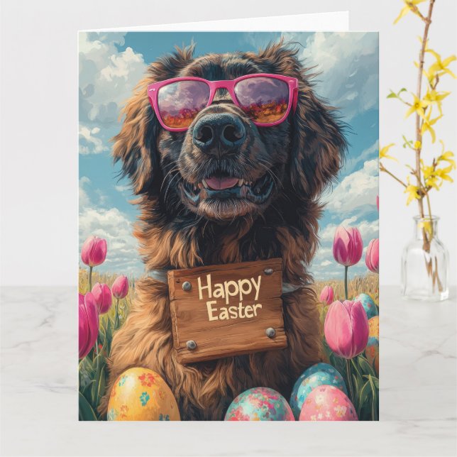 Anatolian Shepherd Easter Eggs  Card (Yellow Flower)