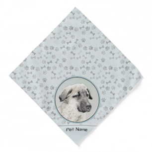 Anatolian Shepherd Fawn Painting Original Dog Art Bandana