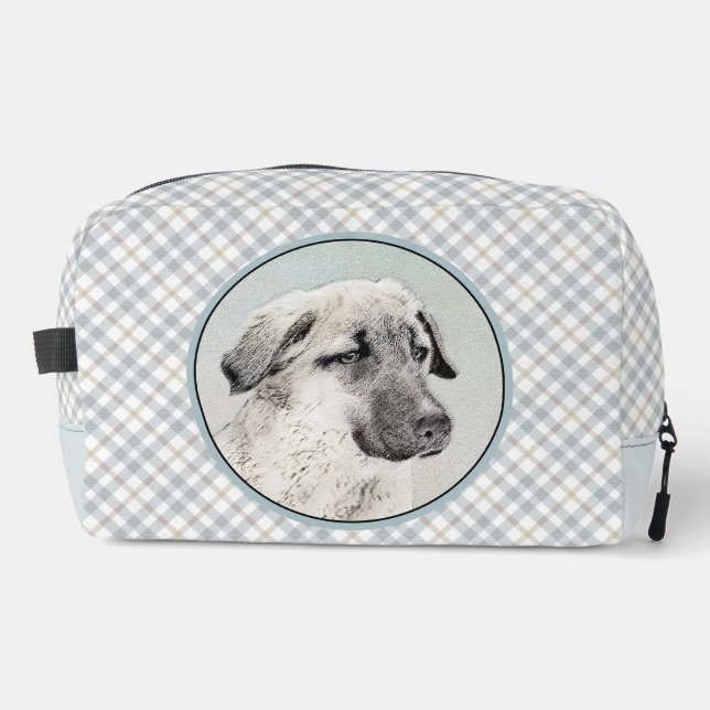 Anatolian Shepherd Fawn Painting Original Dog Art Dopp Kit (Front)