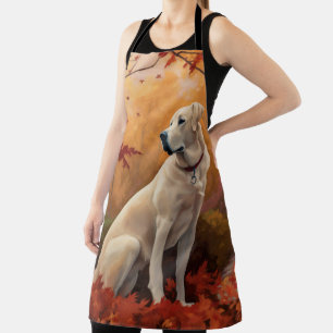 Anatolian Shepherd  in Autumn Leaves Fall Inspire Apron