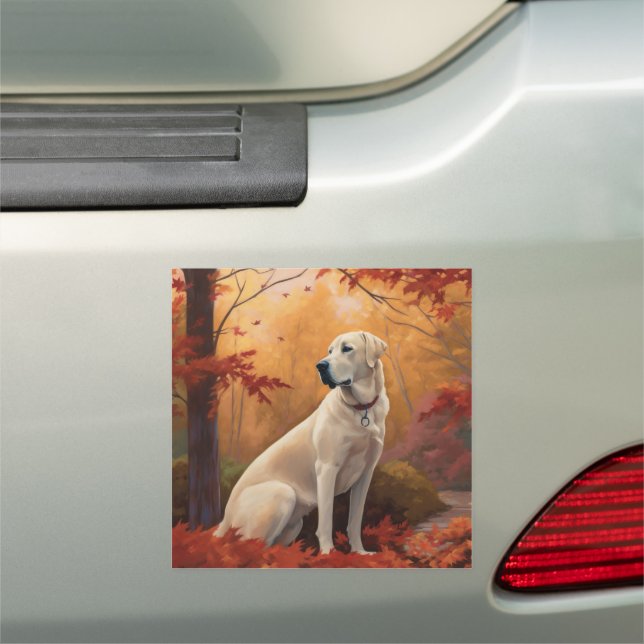 Anatolian Shepherd  in Autumn Leaves Fall Inspire Car Magnet (In Situ)