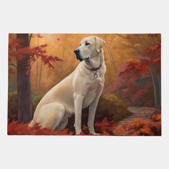 Anatolian Shepherd  in Autumn Leaves Fall Inspire Doormat (Front)