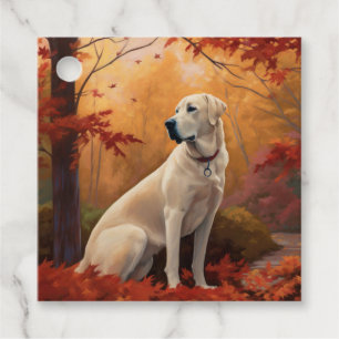 Anatolian Shepherd in Autumn Leaves Fall Inspire Favor Tags