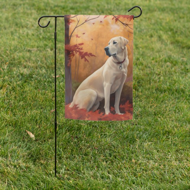 Anatolian Shepherd  in Autumn Leaves Fall Inspire Garden Flag (In SItu)