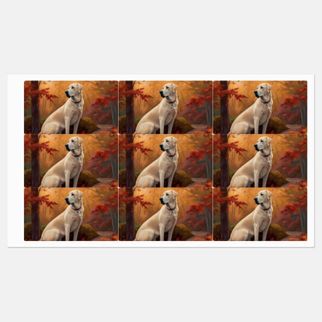 Anatolian Shepherd  in Autumn Leaves Fall Inspire Labels (Sheet)
