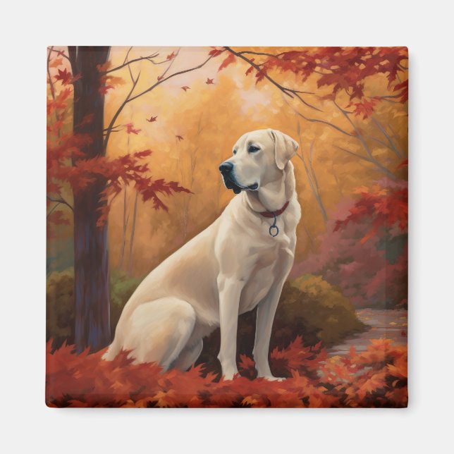 Anatolian Shepherd  in Autumn Leaves Fall Inspire Magnet (Front)