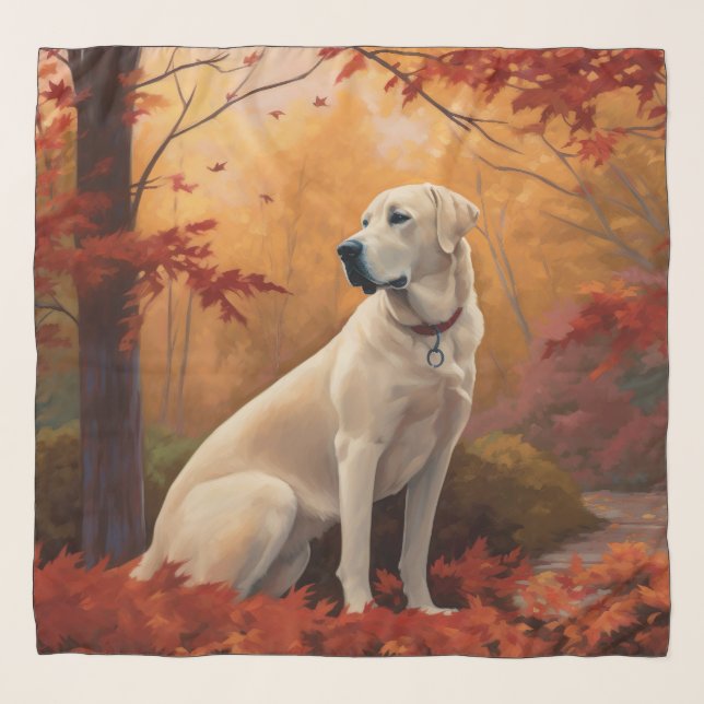 Anatolian Shepherd  in Autumn Leaves Fall Inspire Scarf (Front)