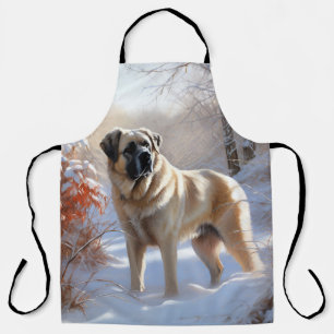 Anatolian Shepherd Let It Snow Christmas Apron