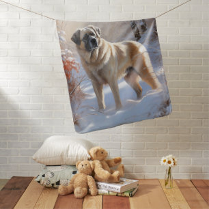 Anatolian Shepherd Let It Snow Christmas Baby Blanket