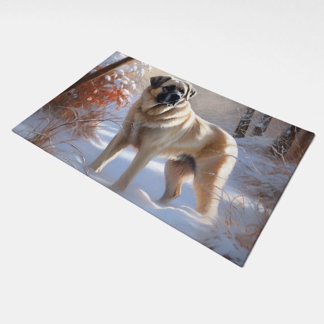 Anatolian Shepherd Let It Snow Christmas  Doormat (Angled)