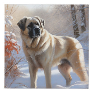 Anatolian Shepherd Let It Snow Christmas Faux Canvas Print
