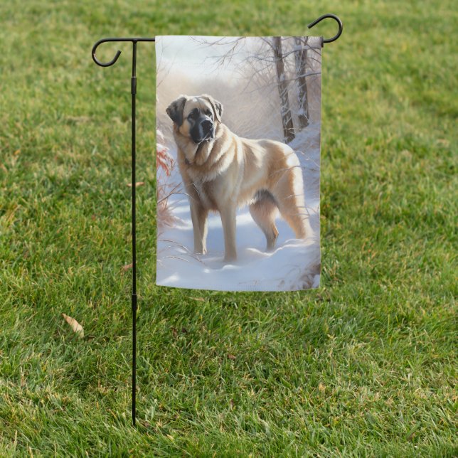 Anatolian Shepherd Let It Snow Christmas  Garden Flag (In SItu)