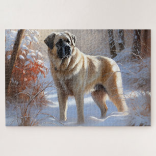 Anatolian Shepherd Let It Snow Christmas Jigsaw Puzzle